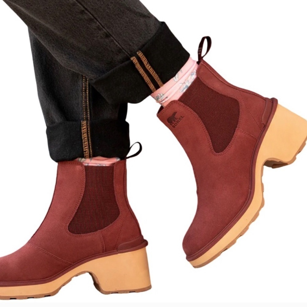 Sorel Women's Hi-Line Heel Chelsea Boots - Umber,Spice size 6.5 NWOB